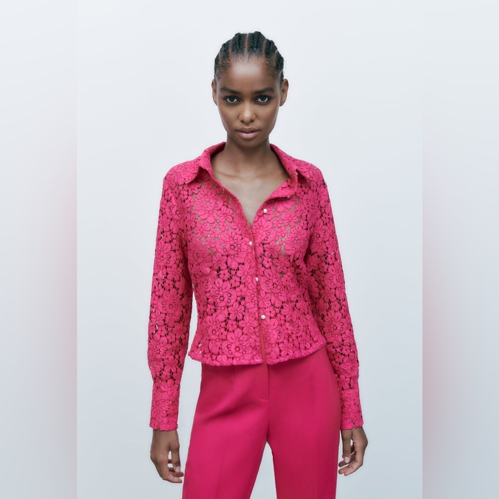 ZARA TAILORED LACE SHIRT